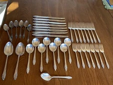 Vtg Lot 40 Piece Community Oneida Evening Star Silver Plate Service Set For 6-8