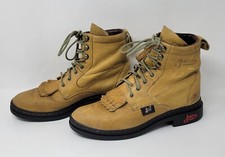 Justin Womens Tan Kiltie Western Leather Boots L0906 Lace Up Size 6.5 B