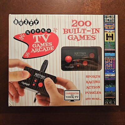 Buzzy Retro TV Video Games Plug-n-Play Arcade 200 Built-In Sports Racing Action