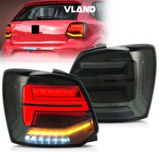 VLAND Smoked LED Tail Lights For 2011-2017 Volkswagen VW Polo w/Sequential RHD