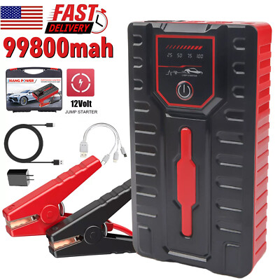 Car Jump Starter Booster Jumper Box Power Bank Battery Charger Portable 99800mAh