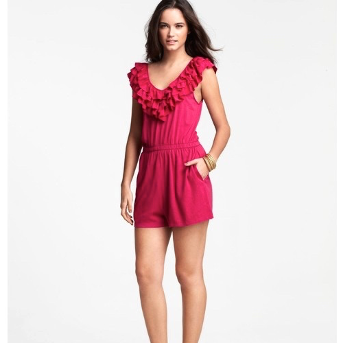 French Connection Damen Gr. 2 Seide Rüschen Strampler, Kleid Shortall, Jumpsuit - Bild 3 von 4