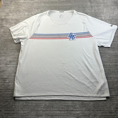 Nike Shirt Mens 3XL White Blue Ribbon Sports Track Club Dri Fit