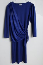 Vintage 80s 90’s Dorothy Perkins Made In Uk Dress Wrap Blue - Size 12 (A17)