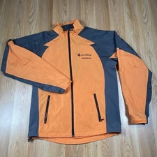 North End Sport Full Zip Jacket Windbreaker Pullover Front Pockets Mens L Orange