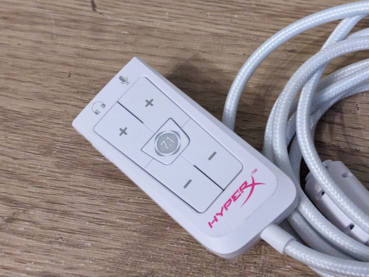 HyperX USB sound card adapter 7.1 surround for Cloud II 3.5mm headsets DAC white