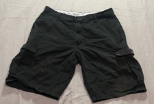 Wrangler Cargo Shorts Men's 34 Minimalist Tactical Preppy Dark Coastal Black