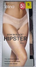 NEW Felina Womens 5-Pack Stay In Place Hipster Panties Size Small Varied Colors