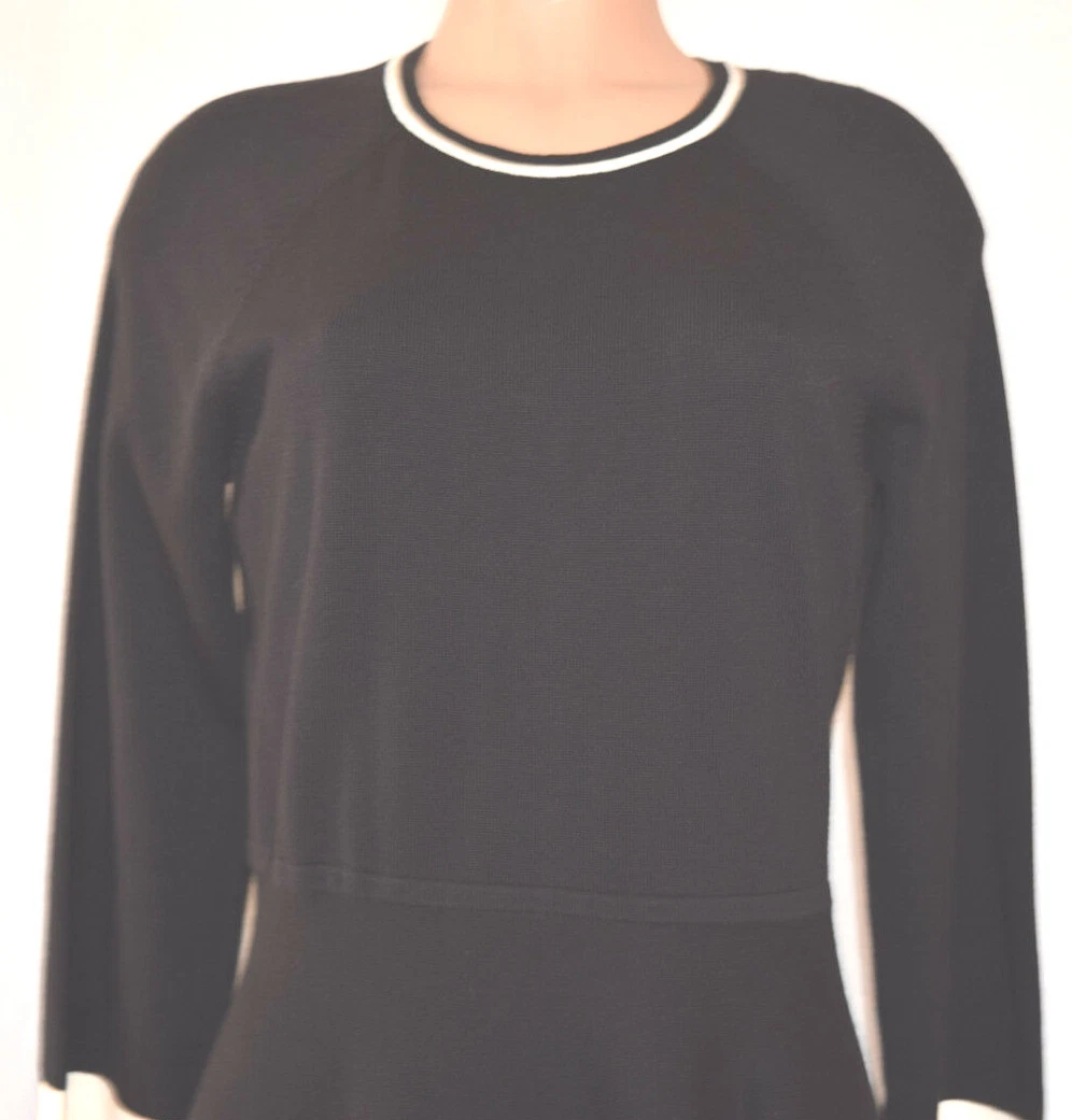 OFF WHITE ABITO SWATER NERO VINCI CAMUTO MANICHE LUNGHE MANICHE A POLSINO DETTAGLIO TAGLIA LARGE VS