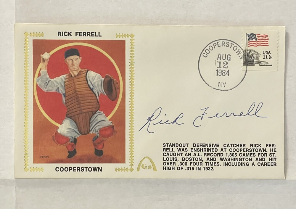 Rick Ferrell Cooperstown Signed Cachet Mint HOF Autograph