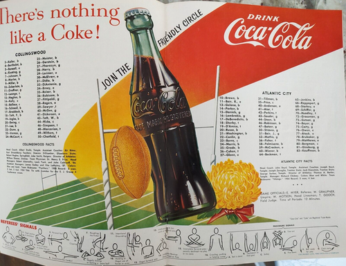 Collingswood NJ High School 1955 Football Program Lon Keller Cover Art Vintage - Picture 2 of 3