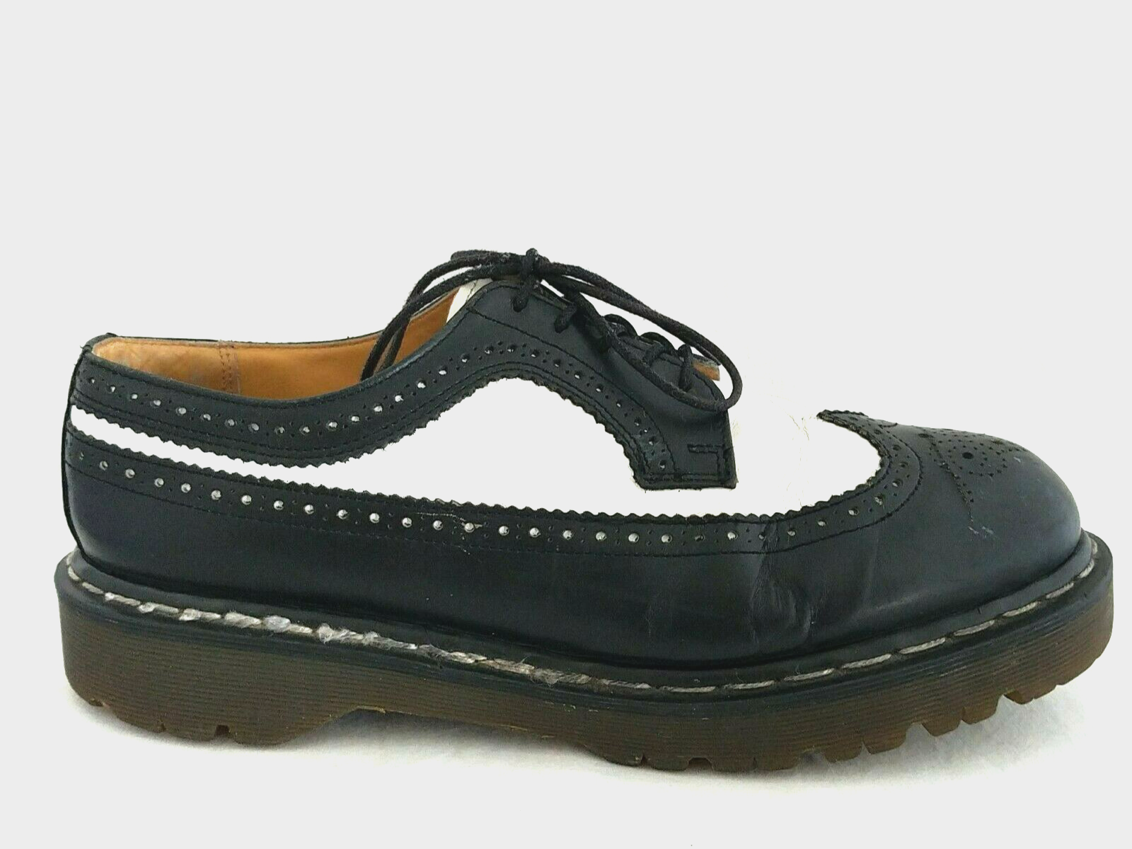 Vtg DR MARTENS 3989 Black White Brogue Wingtip Oxfords ENGLAND Men\u0026#039;s  US 10 /43 * | eBay