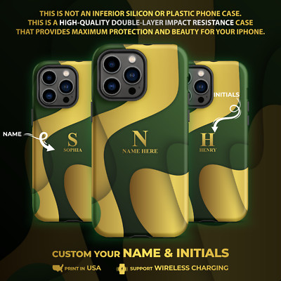 Unique Green Gradient Custom Gift Personalized Case for iPhone 14 Pro Max 13, 12