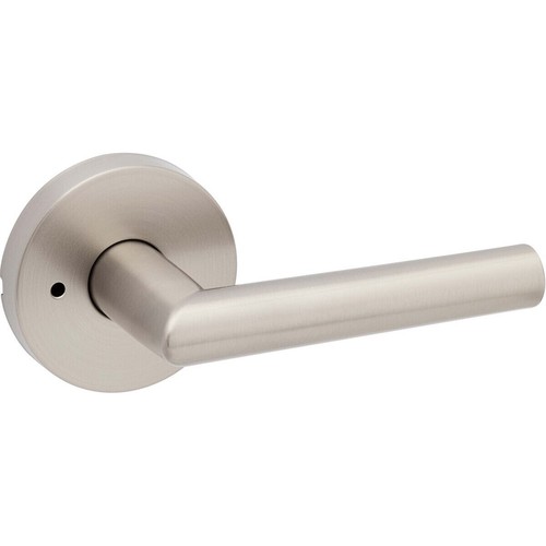 1 Set- Kwikset, Privacy Milan Bedroom & Bathroom HANDLES Satin Nickel, 97300-904 - Picture 5 of 6
