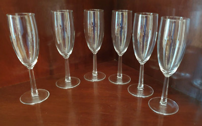 LUMINARC CLEAR STEMMED CHAMPAGNE FLUTES SET OF (6)