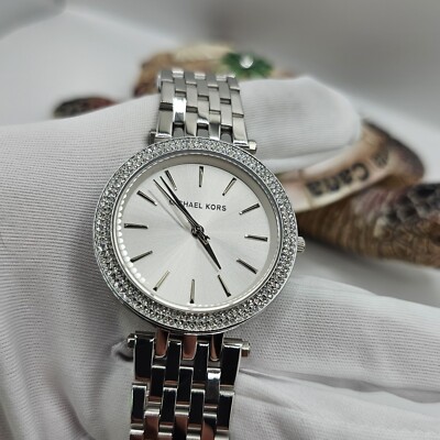 NEW MICHAEL KORS WOMEN'S MK3190 WATCH SILVER STRAP SILVER DIAL SILVER CASE