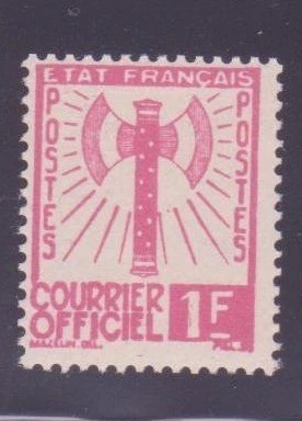 FRANCE STAMP TIMBRE SERVICE N° 6 " FRANCISQUE 1F ROSE 1943 " NEUF xx TTB - Photo 1/1