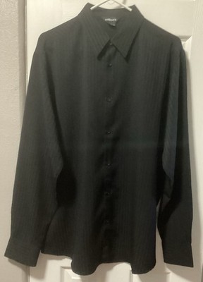 Elliott Shirt Mens Size Large Button Down Long Sleeve Striped Black