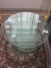 DFS Coffee Table Stainless Steel Rings with Swivel Glass