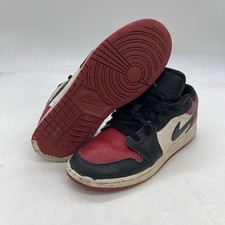 Nike Boys Air Jordan 1 Low Shoes Kids 6Y 553560-612 Black Red White Sneakers