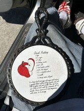 Vintage Our Kitchen Trivet Cast Iron and Cera...