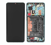 Original Huawei P30 Pro Display Touchscreen Bildschirm Rahmen Akku Aurora Blau