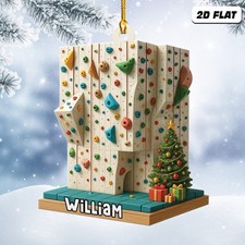 Custom Rock Climbing Wall Ornament Christmas Tree Gift For Climber Adventure Dad