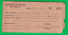 Fundraising bond of the 26th of July Movement in New York, 1958