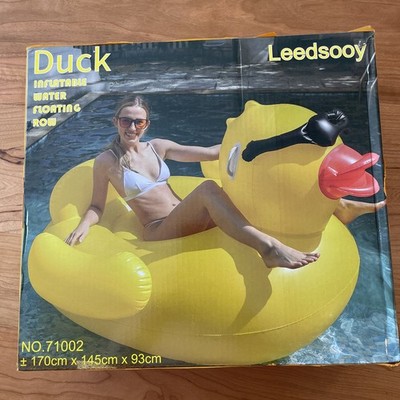 NEW UNOPENED Inflatable Giant Duck W. Sunglasses Float Swimming Pool Beach Water