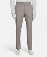 Michael Kors Men's Beige Classic-Fit Wool-Blend Stretch Suit Pants Size 34W 32L
