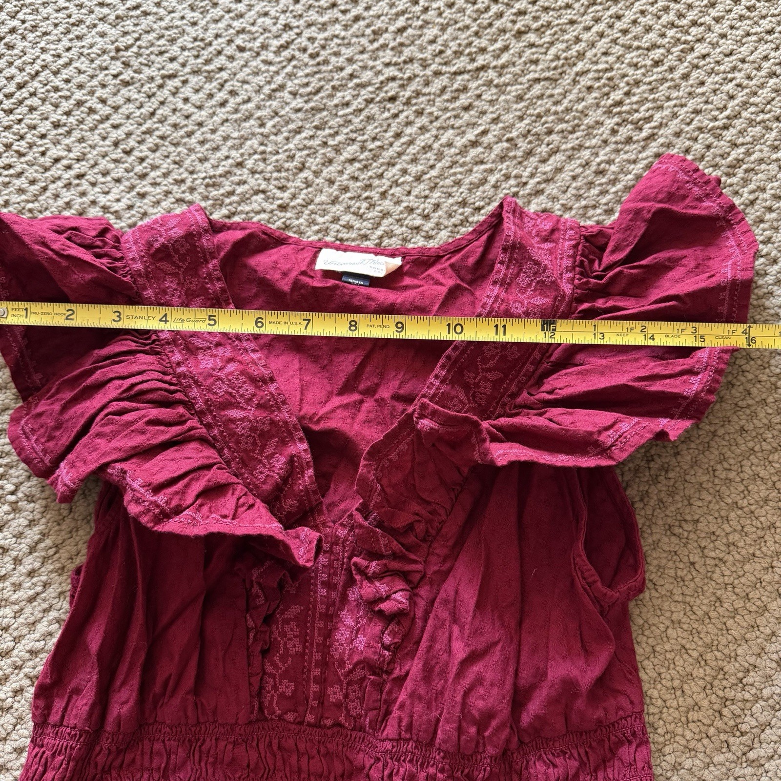 Universal Thread Maroon Embroidered Midi Dress Si… - image 14