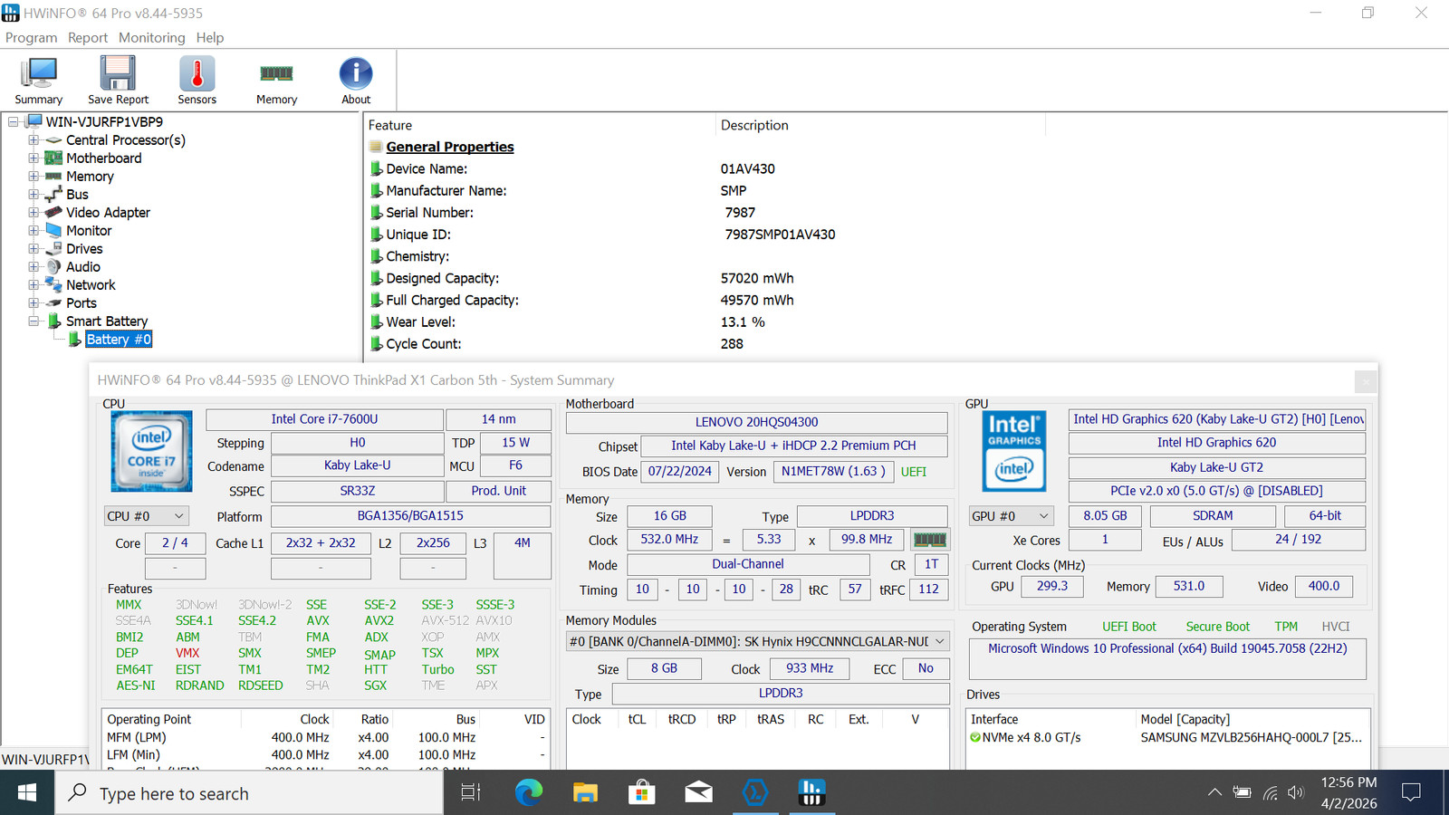 Lenovo ThinkPad X1 Carbon (Gen 5), 14-Inch Laptop, with Intel Core i7 7th Gen., Windows 10 Pro
