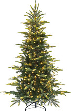 6Ft Pre-Lit Aspen Fir Artificial Christmas Tree with 400 Warm White LED Lights F