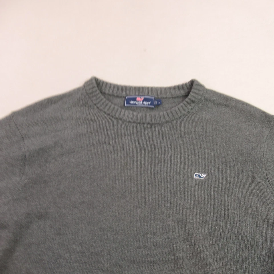 Vineyard Vines Sweate Mens Large Long Sleeve Lightweight Crew Neck Pullover Gray - Image 3 of 4