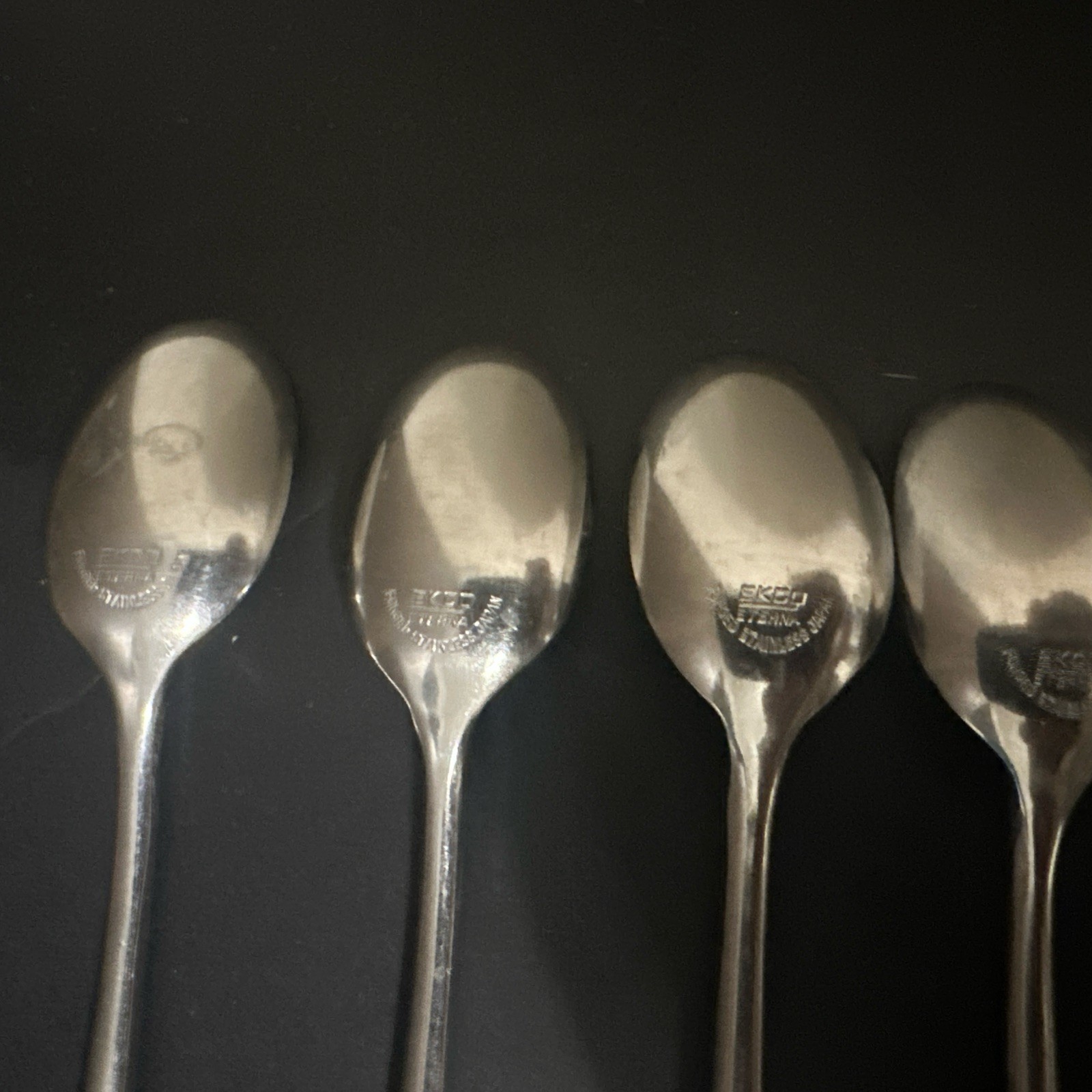 Vintage Ecko Epic Eterna Canoe Muffin 7 Iced Tea Spoons Forged Stainless
