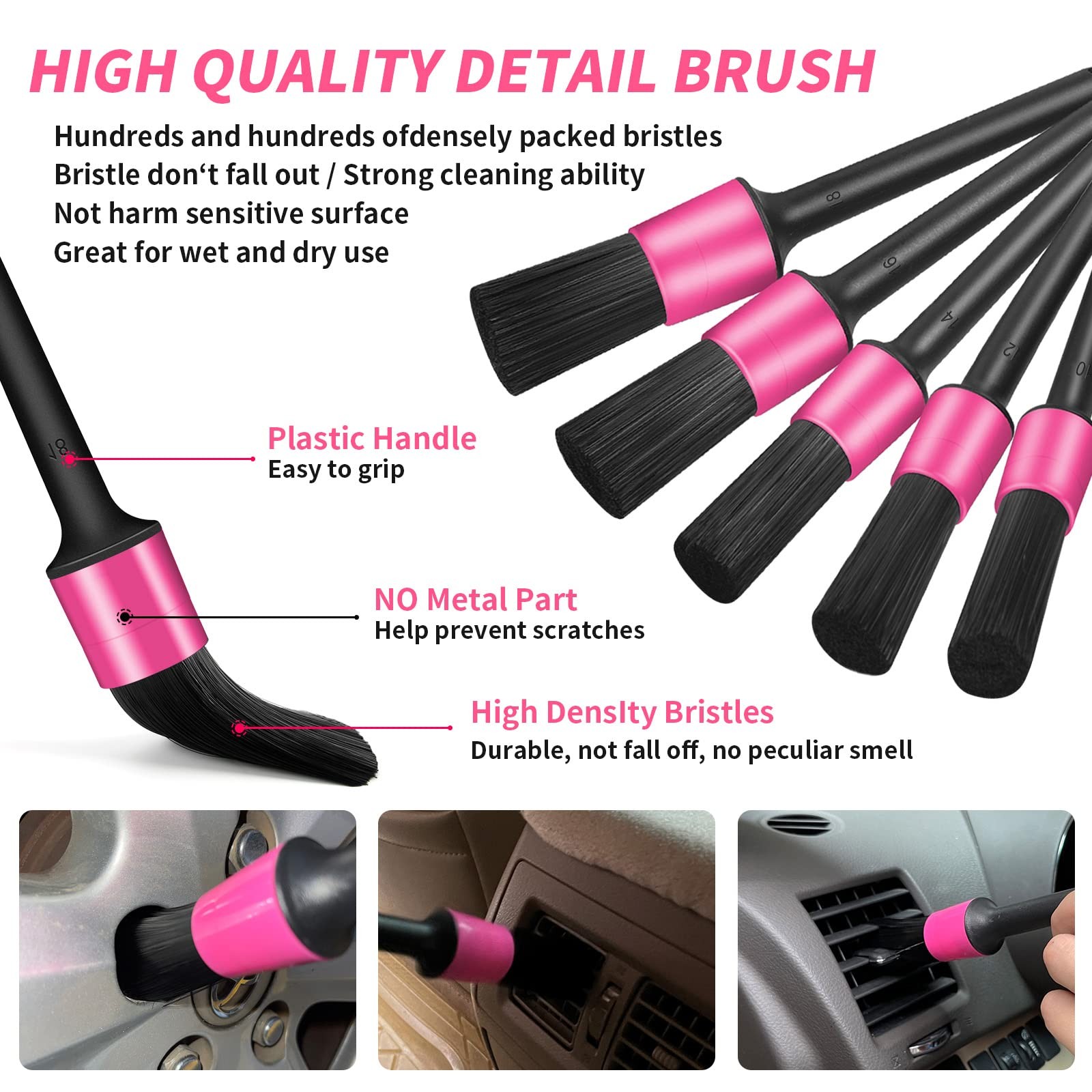 Pink 62" Car Wash Brush with Long Handle,Chenille Microfiber Car Wash Mop Spo...