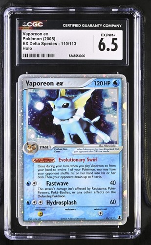 Vaporeon ex graded CGC 6.5 for sale on eBay