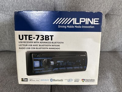 NEW Alpine UTE-73BT 1-DIN Digital Media Receiver w/ Bluetooth, USB, MP3 1-YR WRT