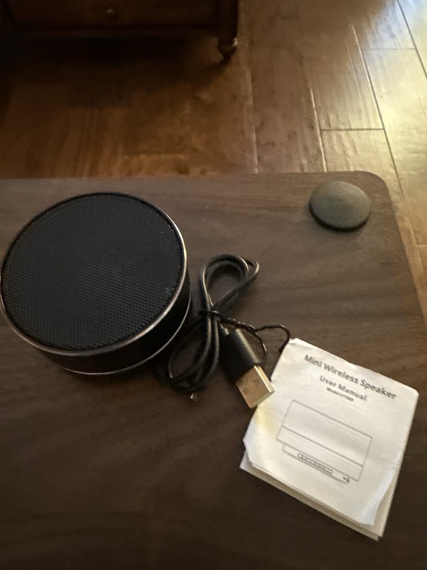 Mini Compact Wireless Bluetooth Speaker Black with Charging Cable