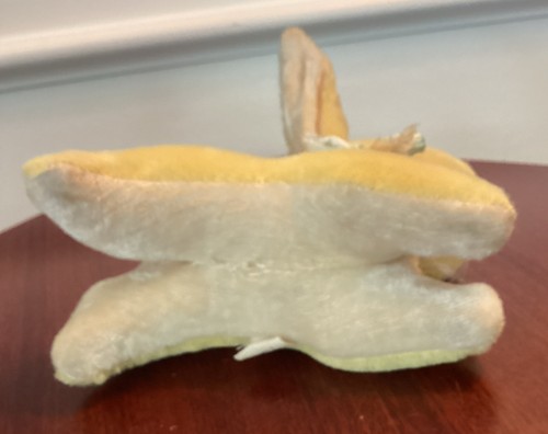 Vintage Leaping Yellow Mohair Bunny Rabbit Red Eyes Stuffed Plush Japan 6” - Picture 11 of 15