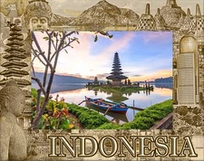 Indonesia Laser Engraved Wood Picture Frame Landscape (5 x 7)