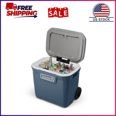 Coleman 316 Series 60QT Hard Chest Wheeled Cooler, Lakeside Blue