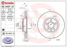 Disque de frein (à l'unité) BREMBO 09.A427.31 VOLVO V60 2.0 D3 / D4