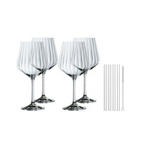 Nachtmann Set 4 WeingläSer GläSer Gin & Tonic Kristall 640Ml Mit 4 EinhäNger In