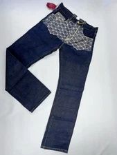 The Year Of… Jeans Men 33/32x31 Straight Leg JNCO Style Seigaiha Embroidery Y2K