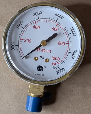 #ad #ad USG CU 2581 KB Pressure Gauge 1000 PSI 2.5quot; Liquid Filled 1 4quot; NPT Bottom NOS $39.95