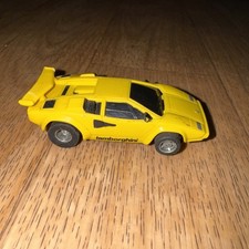 Tyco 440X2 Lamborghini Countach Yellow HO Slot Car