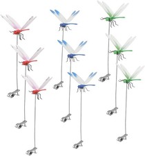 9 Pack Dragonfly Clip 3D Dragonfly Garden Stakes Decor,Fly Deterrent,Dragonfly