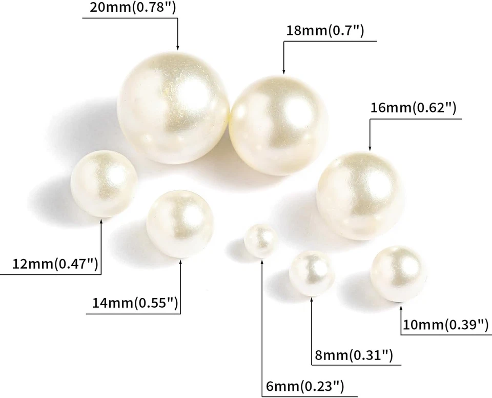 500G/560 piezas cuentas de perlas simuladas marfil sin agujero de 12 mm para manualidades Foto 3 de 4