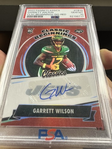 2022 Panini Classics - Classic Beginnings Garrett Wilson #CB-10 Red /5 - Picture 3 of 3
